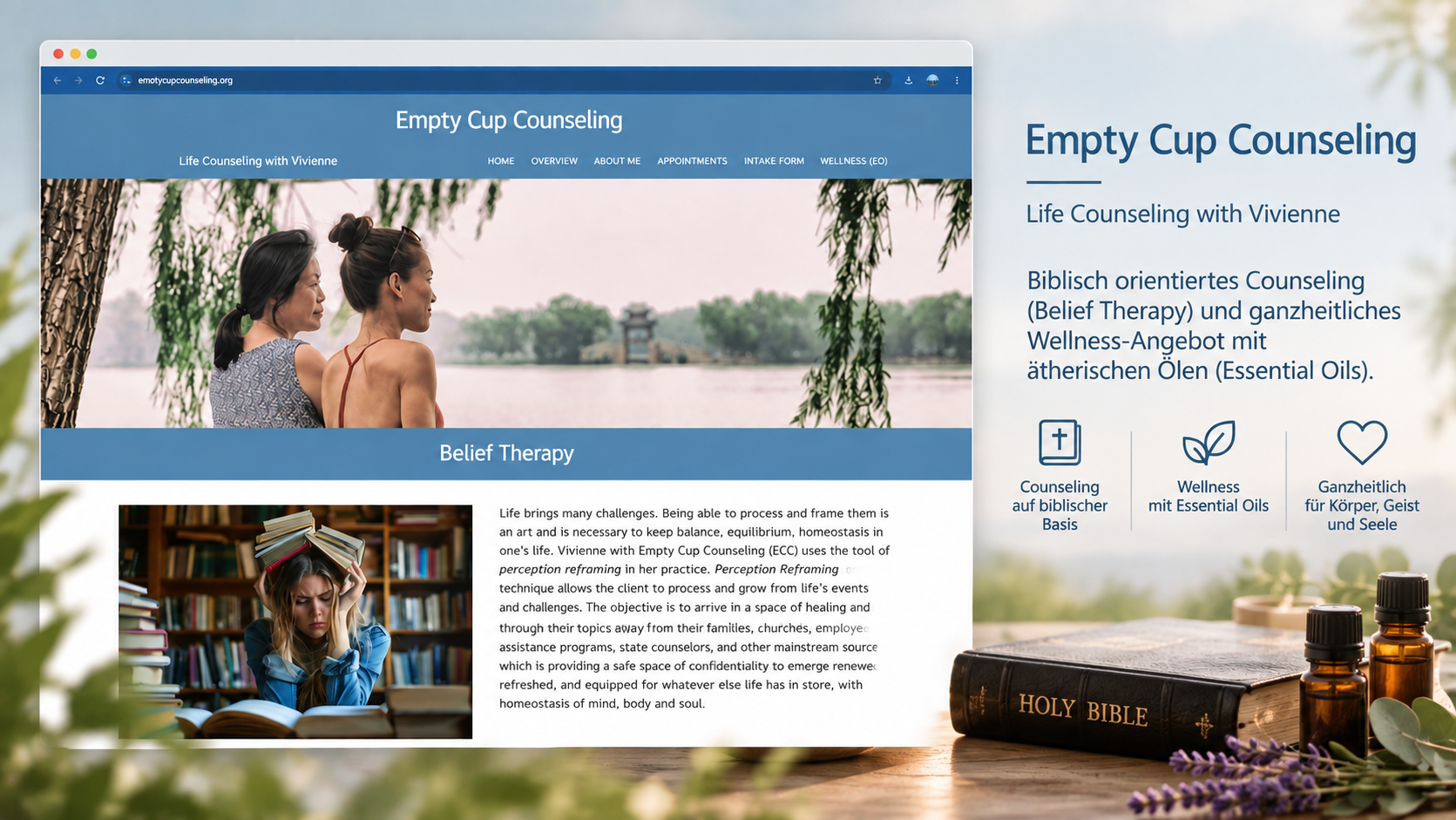Website von Empty Cup Counseling