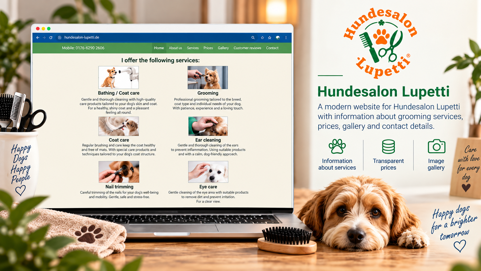 Website of Hundesalon Lupetti