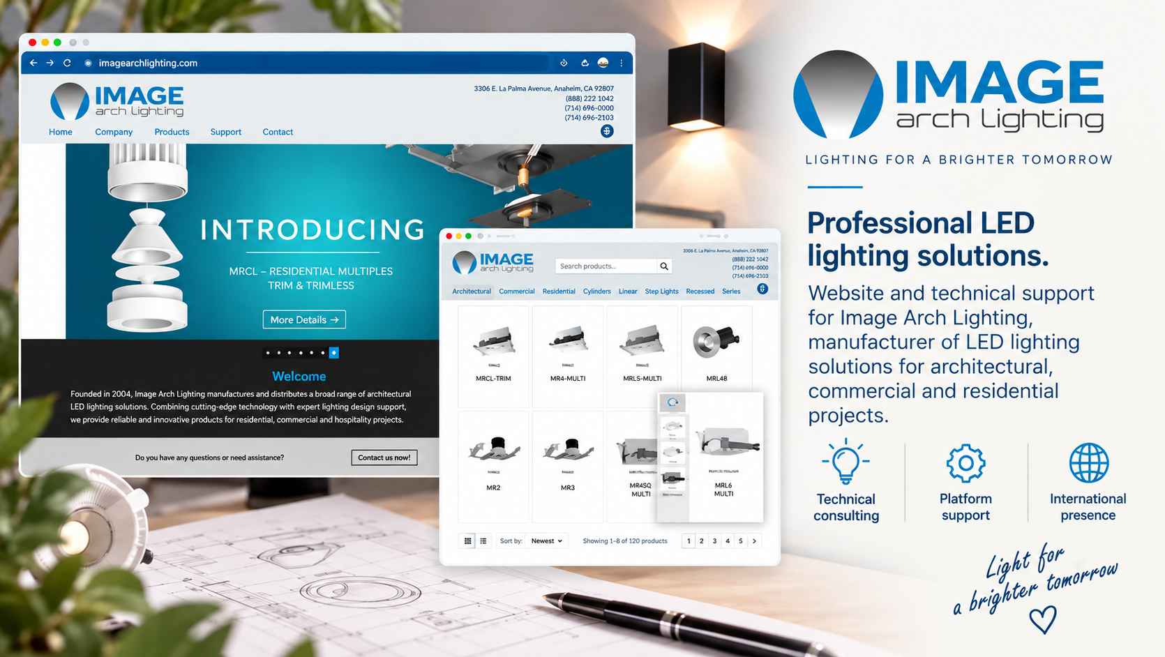 Website and product catalogue of Image Arch Lighting
