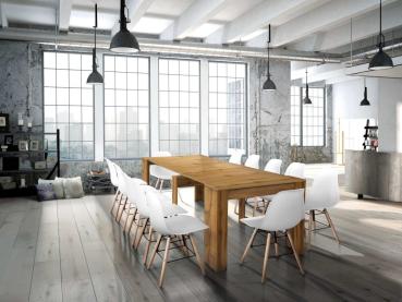 Consolle con 4 allunghe finitura rovere nodato